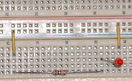A LED with accompanying resistor
