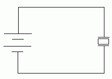 A quartz crystal connected directly to electricity