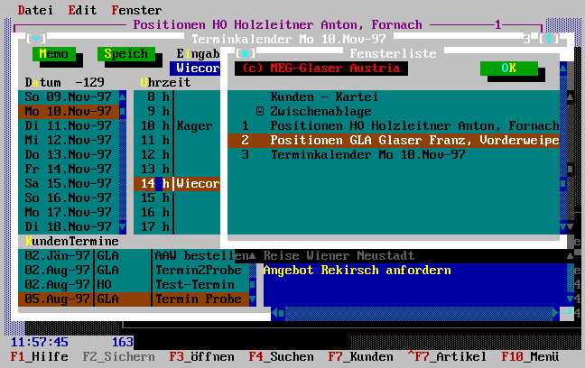example screenshot AAG window list